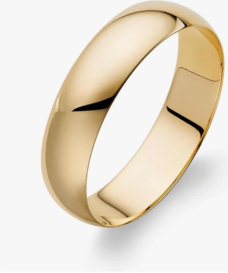 Classic yellow gold low domed wedding band